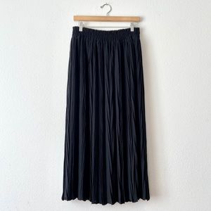 Vintage Pleated Crinkle Smocked Waist Skirt